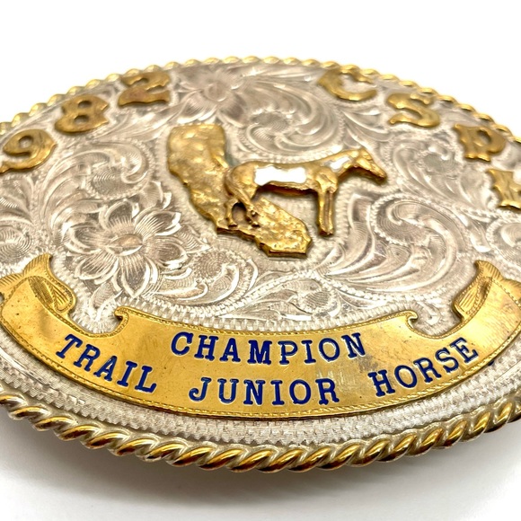 Kathy’s Championship Sterling Overlay Error Belt Buckle - Picture 5 of 7